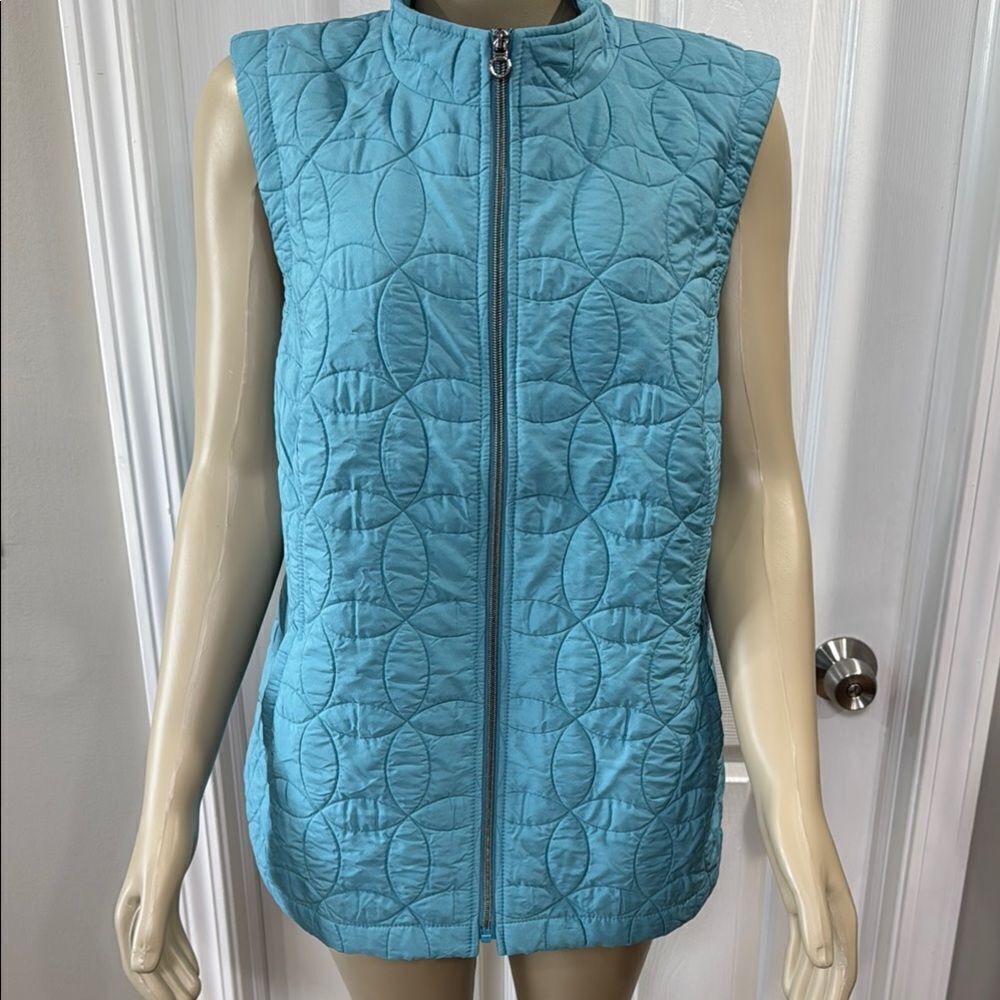 RABE QUILTED GILET PEACOCK BLUE - Picture 2 of 8